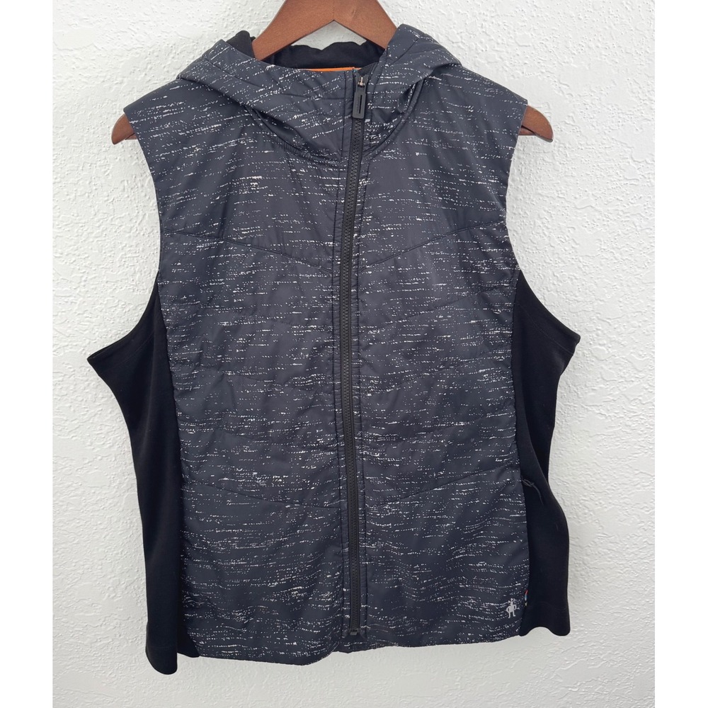 Smartwool Smartloft 60 Insulated Vest Merino Wool Hoodie Women's Size XL Black